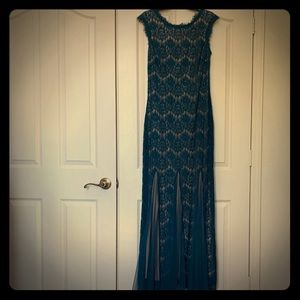 Betsy and Adam Blue Green Dress